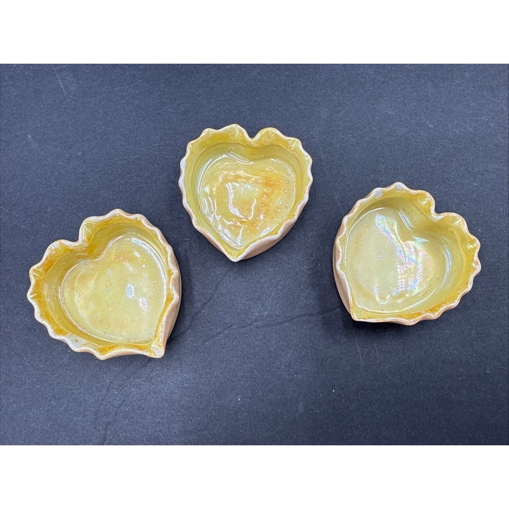Antique O& E G Royal Austria Round Salt Cellar Dish‎ Heart Trinket Dish Lot Of 3